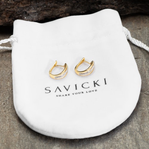 Kolczyki Savicki: dwukolorowe złoto, diamenty